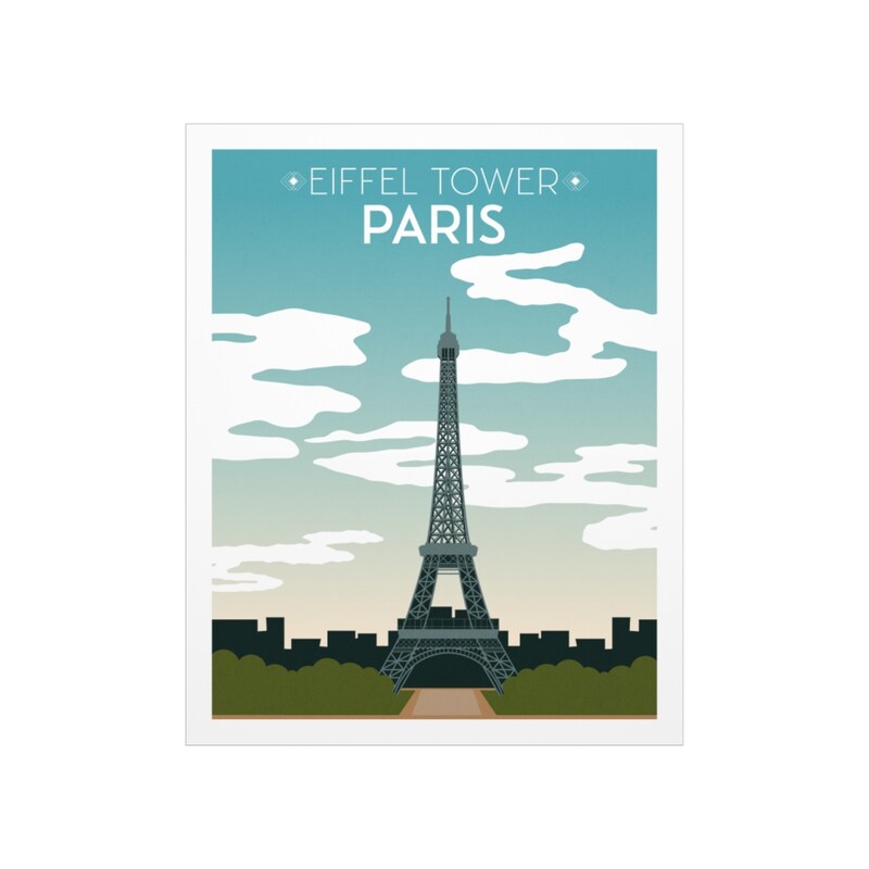Eiffel Tower Paris France Premium Matte Travel Poster